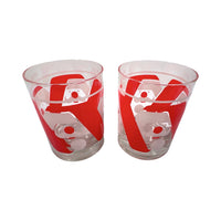 Load image into Gallery viewer, M.W. Periscope Mid-Century Mod Santa Double Old Fashion Glasses (Set of 2)
