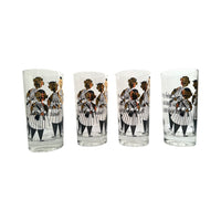 Load image into Gallery viewer, Gay Fad Signed Mid-Century Barbershop Quartet Glasses (Set of 4)
