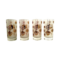 Load image into Gallery viewer, William A Meier White and Gold Retro Christmas Glasses (Set of 4)
