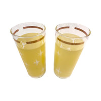 Load image into Gallery viewer, Bartlett Collins Mid-Century Yellow Atomic North Star Collins Glasses (Set of 2)
