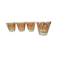 Load image into Gallery viewer, Fred Press Signed Mid-Century Pink and Gold Cocktail Glasses (Set of 4)
