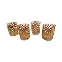 Load image into Gallery viewer, Culver Mid-Century Golden Square Double Old Fashion Glasses (Set of 4)
