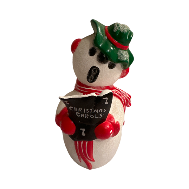 Ceramic Singing Snowman Figure