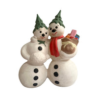Load image into Gallery viewer, Ceramic Mr. and Mrs. Snowman Figure

