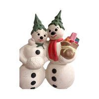 Load image into Gallery viewer, Ceramic Mr. and Mrs. Snowman Figure
