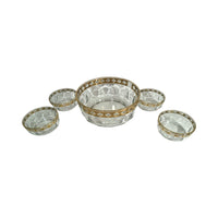 Load image into Gallery viewer, Culver Mid-Century Valencia Green 22-Karat Gold 5-Piece Salad Set
