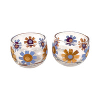 Load image into Gallery viewer, Federal Glass Mid-Century Field of Daisies Small Roly Poly Whiskey Glasses (Set of 4)
