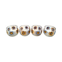 Load image into Gallery viewer, Federal Glass Mid-Century Field of Daisies Small Roly Poly Whiskey Glasses (Set of 4)
