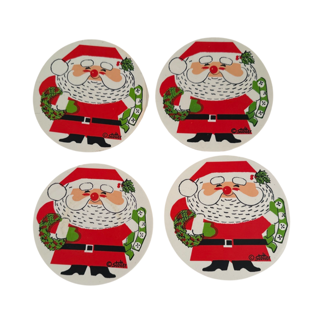 Vintage Stotter Santa Coasters (Set of 4)