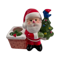 Load image into Gallery viewer, Napco Ceramic Santa by Chimney Candle Holders
