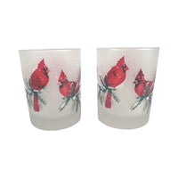 Load image into Gallery viewer, Culver Signed Mid-Century Winter Cardinal Double Old Fashion Glasses (Set of 2)
