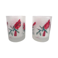 Load image into Gallery viewer, Culver Signed Mid-Century Winter Cardinal Double Old Fashion Glasses (Set of 2)
