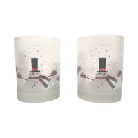Load image into Gallery viewer, Culver Signed Mid-Century Melting Frosty The Snowman Double Old Fashion Glasses (Set of 2)

