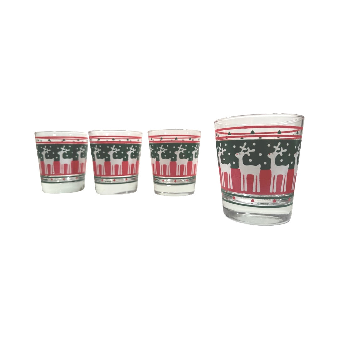 Libbey Reindeer Double Old Fashion Glasses (Set of 4)