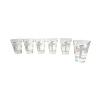Load image into Gallery viewer, Mid-Century Santa and Rudolph at North Pole Whiskey Glasses (Set of 6)
