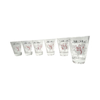 Load image into Gallery viewer, Mid-Century Santa and Rudolph at North Pole Whiskey Glasses (Set of 6)
