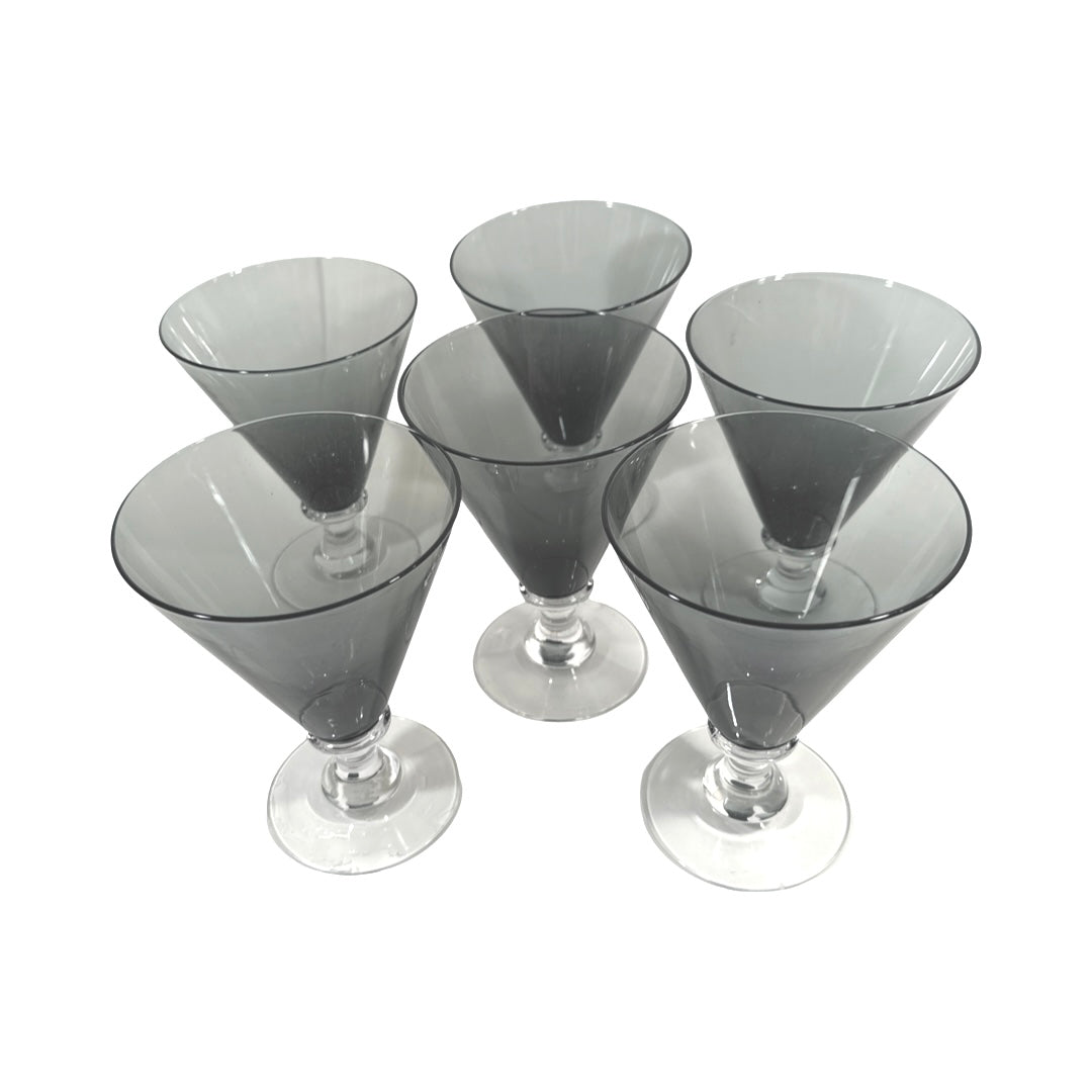 Seneca Vintage Charcoal Wine Glasses (Set of 6)