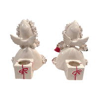 Load image into Gallery viewer, Holt Howard 1958 Spaghetti Trimmed Angel Candle Holders (Set of 2)
