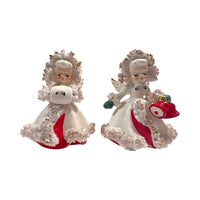 Load image into Gallery viewer, Holt Howard 1958 Spaghetti Trimmed Angel Candle Holders (Set of 2)
