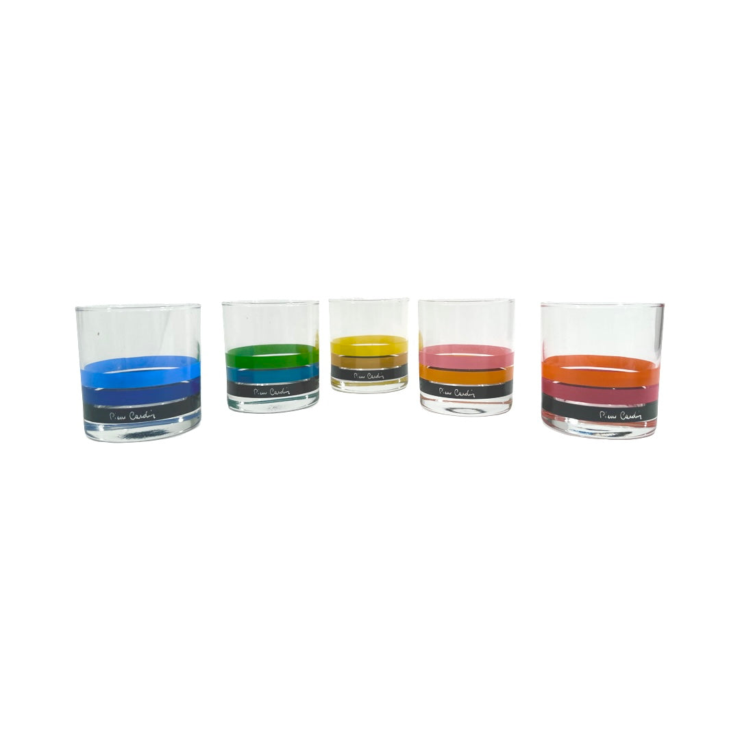 Pierre Cardin Signed Mid-Century Sasaki Glasses (Set of 5) | Retro