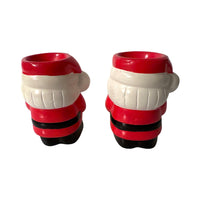 Load image into Gallery viewer, Vintage 1970&#39;s Santa Candle Holder (Set of 2)
