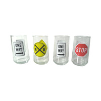 Load image into Gallery viewer, Vintage Retro Road Sign Glasses (Set of 4)
