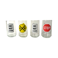 Load image into Gallery viewer, Vintage Retro Road Sign Glasses (Set of 4)
