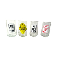 Load image into Gallery viewer, Vintage Retro Road Sign Glasses (Set of 4)
