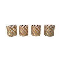 Load image into Gallery viewer, Culver Mid-Century Gold and Frosted Swirl Glasses (Set of 4)
