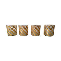 Load image into Gallery viewer, Culver Mid-Century Gold and Frosted Swirl Glasses (Set of 4)
