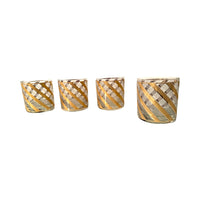Load image into Gallery viewer, Culver Mid-Century Gold and Frosted Swirl Glasses (Set of 4)

