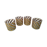 Load image into Gallery viewer, Culver Mid-Century Gold and Frosted Swirl Glasses (Set of 4)
