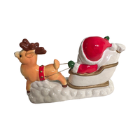 Load image into Gallery viewer, Retro Santa and Reindeer Figurine
