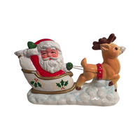 Load image into Gallery viewer, Retro Santa and Reindeer Figurine
