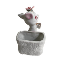 Load image into Gallery viewer, Napco White Deer with Pink Flowers Planter
