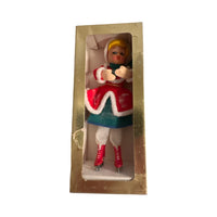 Load image into Gallery viewer, Mid-Century Christmas Felt Cloth Skater Girl Doll
