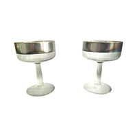 Load image into Gallery viewer, Dorothy Thorpe Mid-Century Allegro Silver Rim Champagne Glasses (Set of 2)
