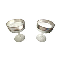 Load image into Gallery viewer, Dorothy Thorpe Mid-Century Allegro Silver Rim Champagne Glasses (Set of 2)
