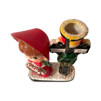 Load image into Gallery viewer, Vintage Blume Girl with Candy Canes Candle Holder
