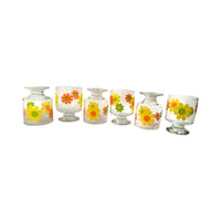 Load image into Gallery viewer, Libbey Mid-Century Retro Flower Power Pedestal Glasses (Set of 6)
