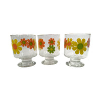Load image into Gallery viewer, Libbey Mid-Century Retro Flower Power Pedestal Glasses (Set of 6)
