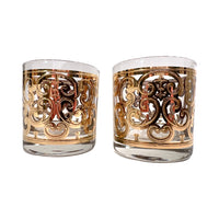 Load image into Gallery viewer, Georges Briard Signed 22-Karat Gold Spanish Scroll Glasses (Set of 2)
