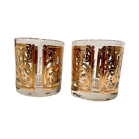 Load image into Gallery viewer, Georges Briard Signed 22-Karat Gold Spanish Scroll Glasses (Set of 2)
