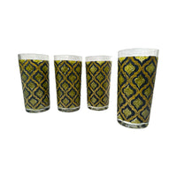 Load image into Gallery viewer, Starlyte Mid-Century Black and Avocado Moroccan Style Highball Glasses (Set of 4)
