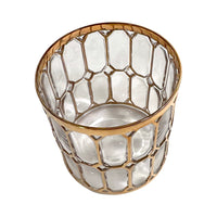 Load image into Gallery viewer, Imperial Glass Company Spanish Windows 22-Karat Gold Mid-Century Doubled Old Fashion Glass
