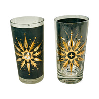 Load image into Gallery viewer, Helen Conroy Mid-Century Golden Snowflake Kaleidoscope Glasses (Set of 8)
