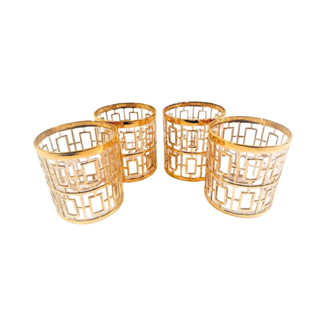 Imperial Glass - Shoji 22-Karat Gold Mid-Century Double Old