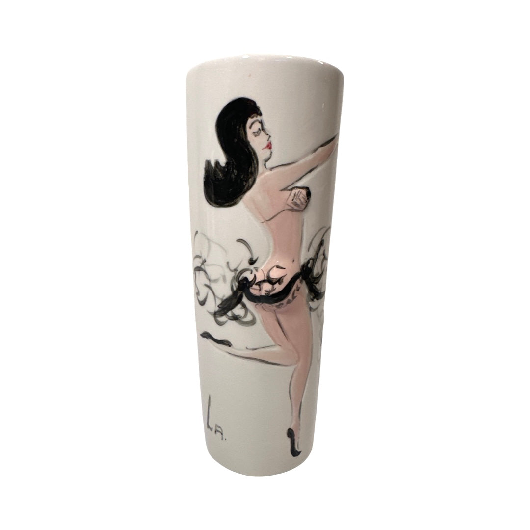 Vintage Ceramic Tall New Orleans Nude Female Glass (Single)