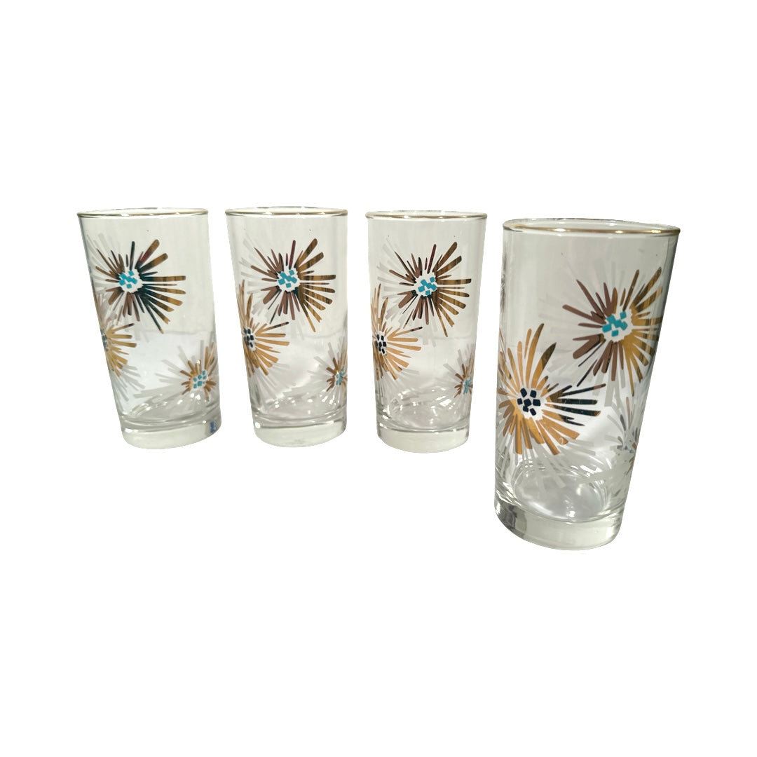 Libbey Mid-Century Partytime Celeste Glasses (Set of 4)