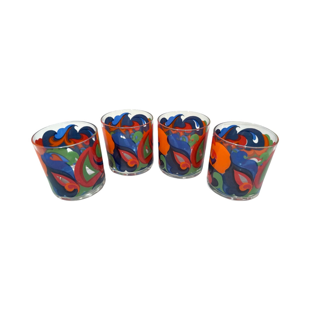 Retro Psychedelic Glasses (Set of 4)